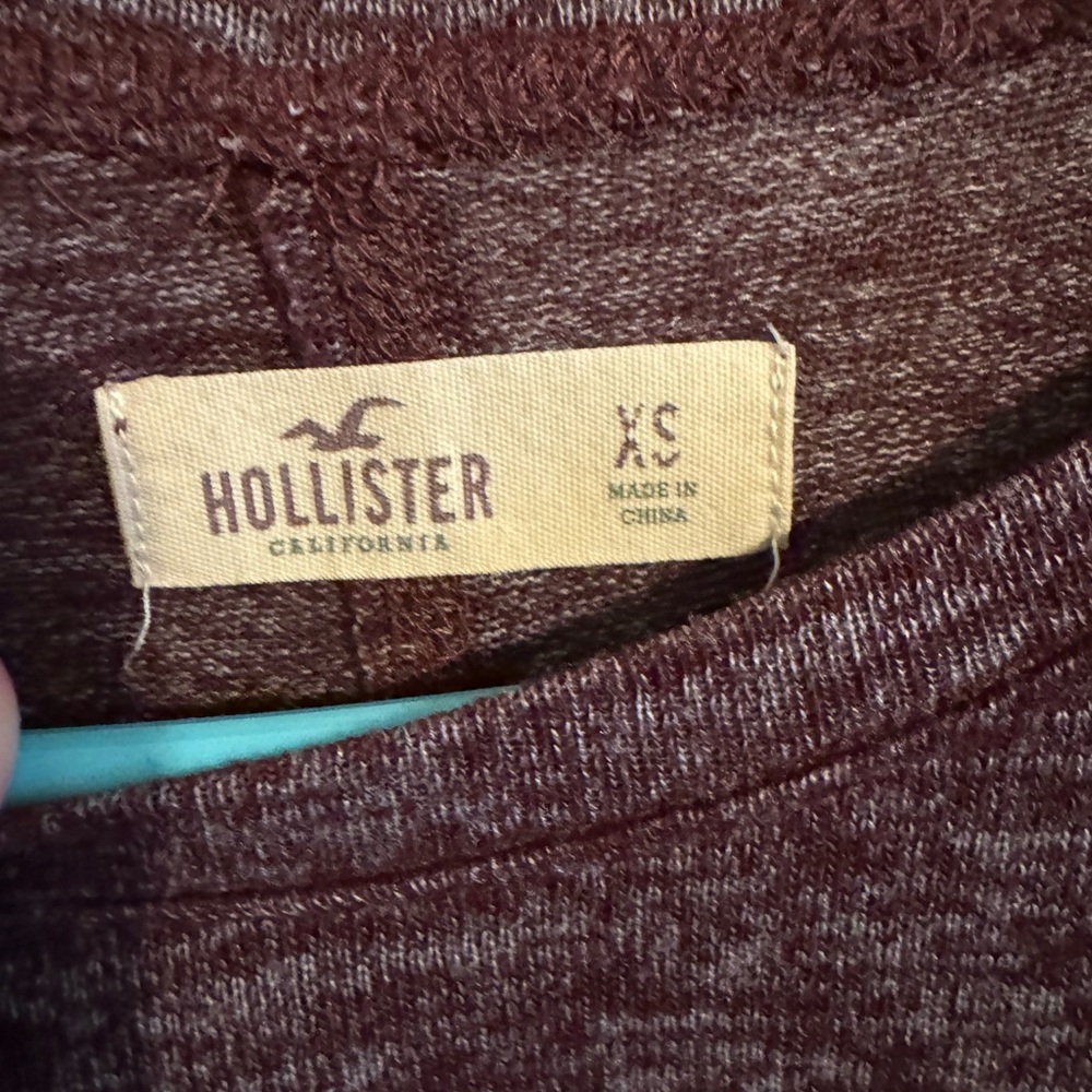 Hollister Women's Maroon Long Sleeve Top xsmall - Picture 2 of 3